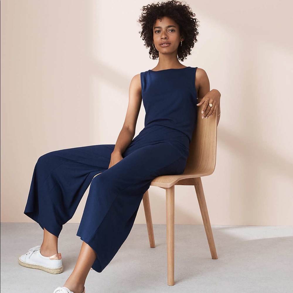Ann Taylor Lou Grey blue jumpsuit